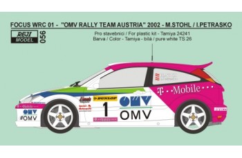 Decal – Ford Focus WRC 01OMV Austria rally team  2002 - Stohl